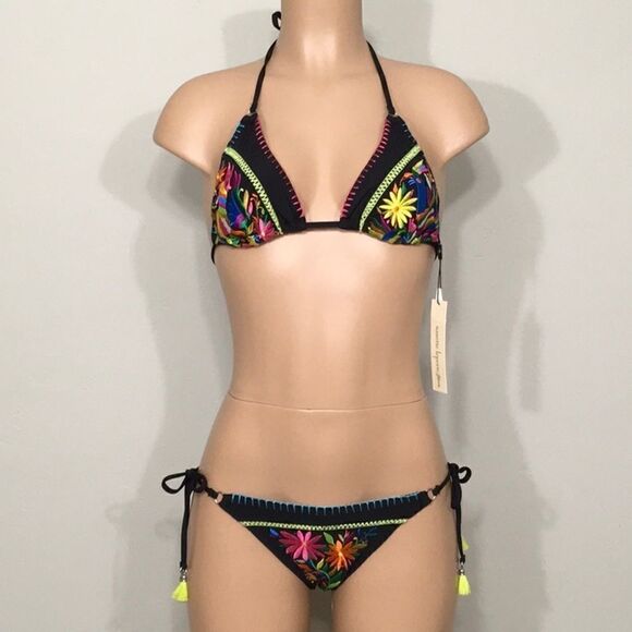 Nanette Lepore fiesta embroidered string bikini. - Picture 6 of 14